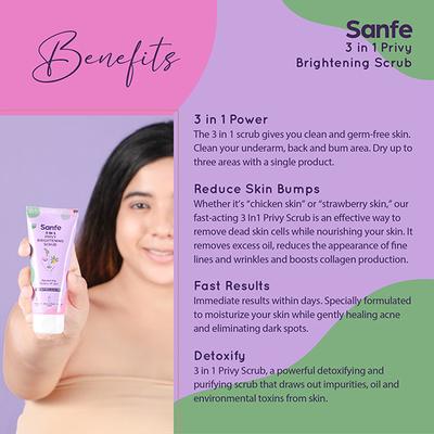 Sanfe 3 in 1 Brightening Scrub 50 gm - Scrubs & Exfoliants