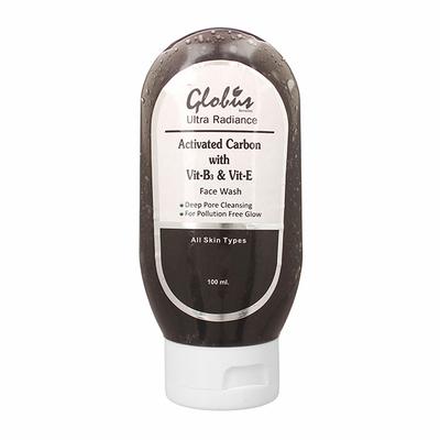 Globus Remedies Activated Carbon with Vitamin B3 and Vitamin E Face Wash 200 ml - Face Washes