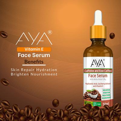 Aya Caffeine And Coffee Face Serum For Skin Repair, Hydration, Brightening & Nourishment 50 ml - Face Serum