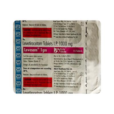 LEVESAM EAZY GLIDE 1gm Tablet 15's - Epilepsy/Convulsion-Ant