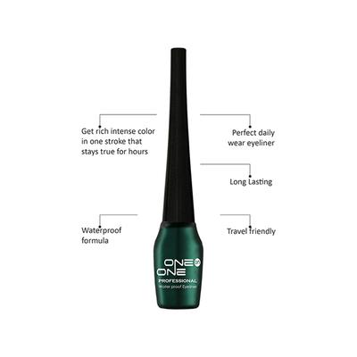 One On One Waterproof Eyeliner - Green 5 ml - Eyeliners