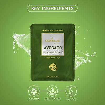 Gemblue Biocare Avocado Facial Mask Sheet 20 ml - Sheet Masks