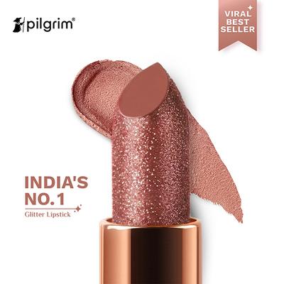 Pilgrim Glitter Lipstick The Khalifa-02 Luxurious 3-D Glitter Formula With Matte Finish Red/Orange 4.2 g - Lipsticks