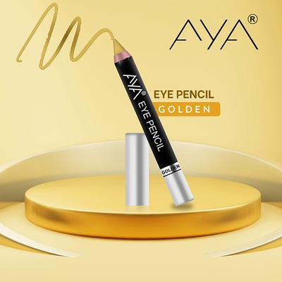 Aya Eye Pencil For Kajal / Eyeliner - Golden 2.8 gm - Eyeliners