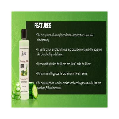 Jeva Cucumber Aloevera Cleansing Milk 210 ml - Make Up Removers
