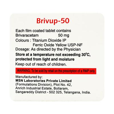 BRIVUP 50 Tablet 10's - Epilepsy/Convulsion-Ant
