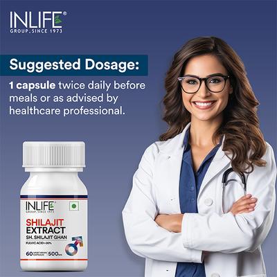 Inlife Shilajit Extract 500 mg Veg Capsule 60's - Sh.Shilajit Ghan - Sexual Care