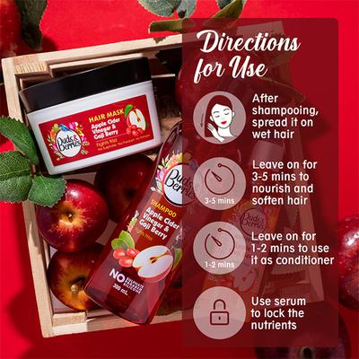 Buds & Berries Apple Cider Vinegar and Goji Berry Hair Masks 200 ml - Hair Masks & Packs