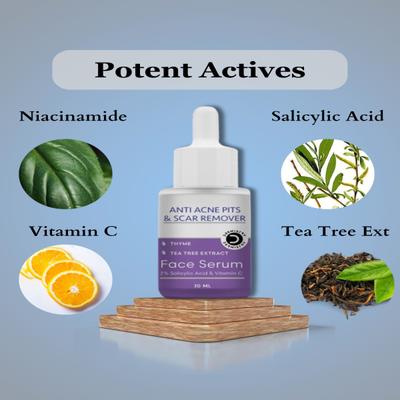 Dermistry Oil Free Hydra Nourishing Anti Acne Mattifying Moisturizer Honey And Cinnamon 50 ml + Anti Acne Pits And Scar Remover Face Serum 30 ml - Face Serum