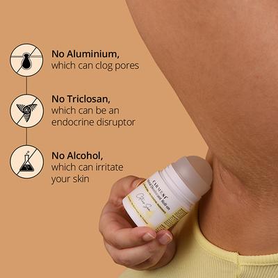 Carmesi Natural Deodorant Roll-On for Women, Controls Sweat & Odour All Day, Citrus Sea 50 ml - Women Deodorants/Roll-Ons