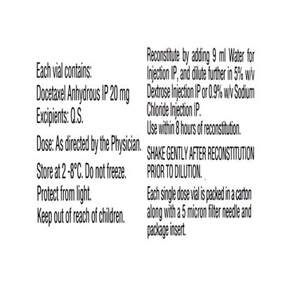 Doceaqualip 20mg Injection 1's - Cancer Oncology-Cyt