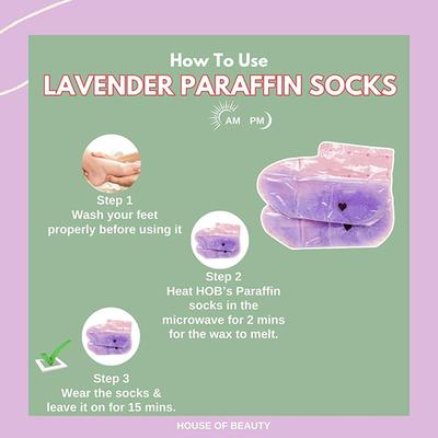 House of Beauty Lavender Paraffin Foot Socks Reusable For Home Pedicure For Smooth Feet (1Pair) 1's - Foot Creams & Lotions