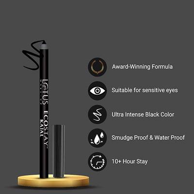 Lotus Herbals Ecostay Kajal Black 1.2 Gm - Kajal & Kohls