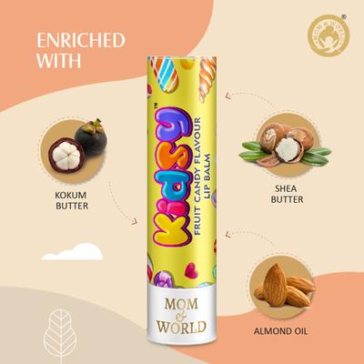 Mom & World Lip Balm - Fruit Candy 4 gm - Lip Balms
