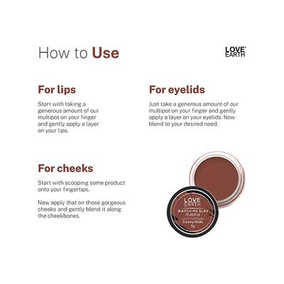 Love Earth Lip & Cheek Tint Multipot-Watch Me Slay with Richness Of Essential Oils 8 gm - Blushes