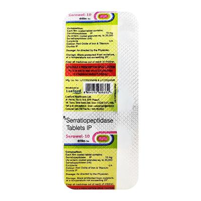 Serowel 10mg Tablet 10'S - Pain relief-Ant