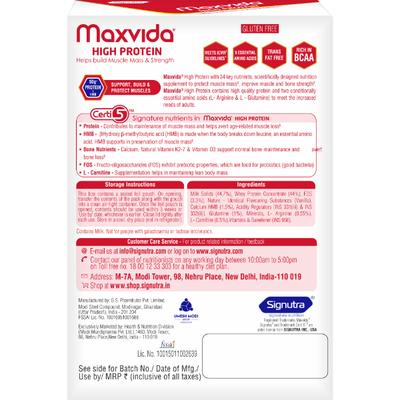 Maxvida High Protein Powder - Vanilla Flavour (Refill Pack) 500 g - Protein Drink