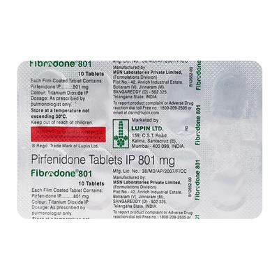 FIBRODONE 801 Tablet 10's - Idiopathic Pulmonary Fibrosis