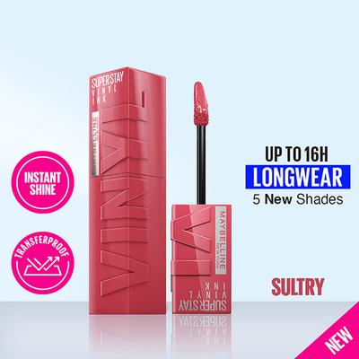 Maybelline New York Super Stay Vinyl Ink Liquid Lipstick, Instant Shine Color, Sultry 4.2 ml - Liquid Lipsticks