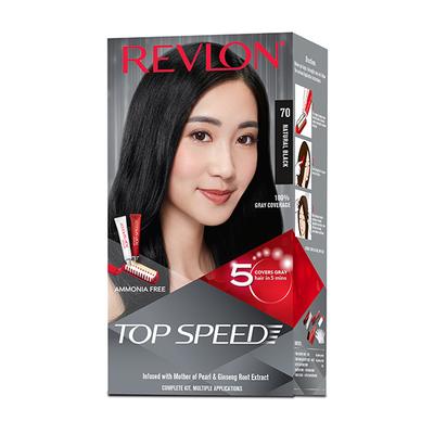 Revlon Top Speed Hair Color For Woman - Natural Black 70 (with Outrageous Conditioner) 1's - Crème