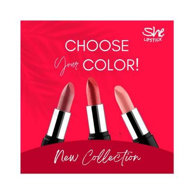 SHE MAKE UP CREAMY FINISH LIPSTICK 01 4.5 gm - Lipsticks