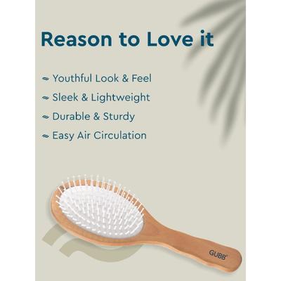 GUBB Oval Brush, Oval Cushion Wooden Hair Brush Broad - Wooden Hues 1's - Hair Brushes