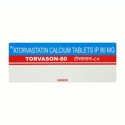 TORVASON 80mg Tablet 10's - High Cholesterol-Dys