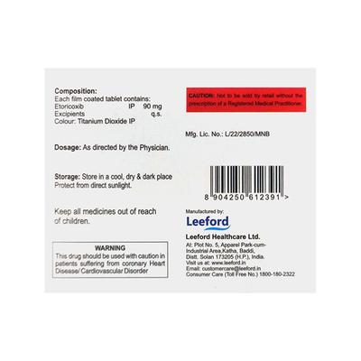 ETOLYTE 90 Tablet 10's - Pain relief-Nsa