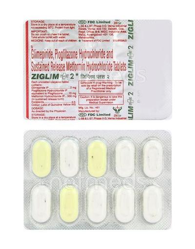 Ziglim Plus 2mg Tablet 10'S - Diabetes-Ant