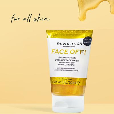 Revolution Skincare Gold Glitter Face Off Mask 50 ml - Masks & Peels