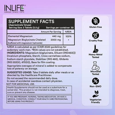 INLIFE Magnesium Glycinate Forte Tablets 60's - Multi-Vitamins