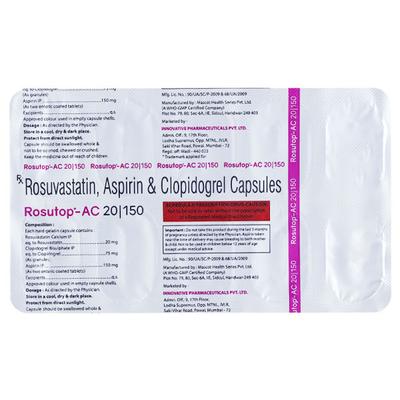 ROSUTOP AC 20/150 Capsule 10's - Blood Clot-Ant