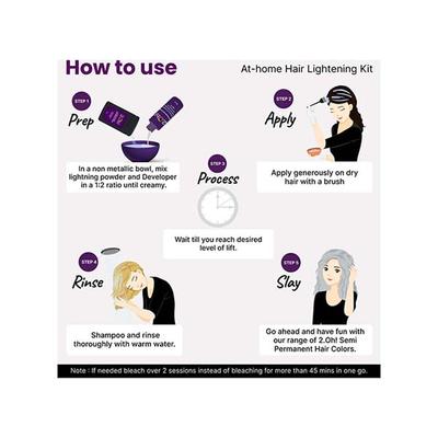 2.Oh! Semi Permanent Hair Color + Lightning Kit - Steel Combo 1's - Hair Creams