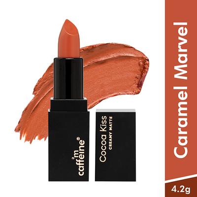 mCaffeine Cocoa Kiss Creamy Matte Nude Lipstick with Cocoa Butter - Caramel Marvel 4.2 gm - Lipsticks