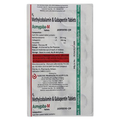 Asmygaba M Tablet 10'S - Neuropathic Pain-Dru