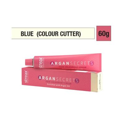 Streax Professional Argan Secret Hair Colourant Cream Colour Cutter - Blue 60 gm - Crème