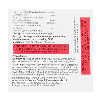 SWITGLIM MP 1/15 Tablet 15's - Diabetes-Ant