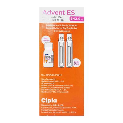 ADVENT ES 642.9 MG ORANGE FLAVOUR Oral Suspension 50ml - Bacterial Infections-Pen