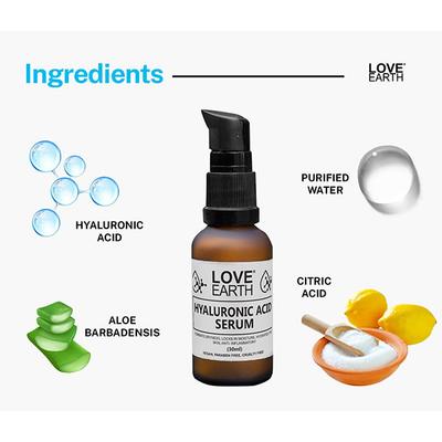 Love Earth Hyaluronic Acid Serum With Organic Aloe Vera & Essential Oils 30 ml - Face Moisturizers