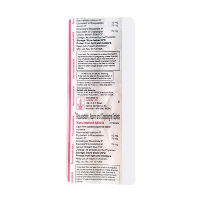 Novastat Gold 10mg Tablet 10'S - Blood Clot-Ant