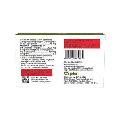 DAPASACH MS 10/1000/100 Tablet 10's - Diabetes-Ant