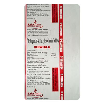 NERWITA G Tablet 10's - Neuropathic Pain-Dru