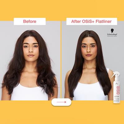 Schwarzkopf Professional OSiS+ Flatliner Heat protection Spray for Daily Styling, Heat Protection Upto 230 Deg C for Anti-Frizzy Hair, Non sticky and Humidity Protection 200 ml - Hair Sprays & Mists