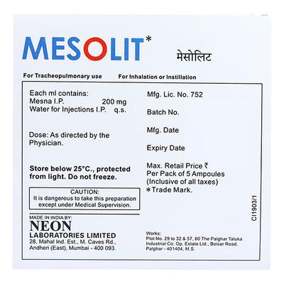 Mesolit 600mg Injection 3ml - Poisoning/Overdose-Ant