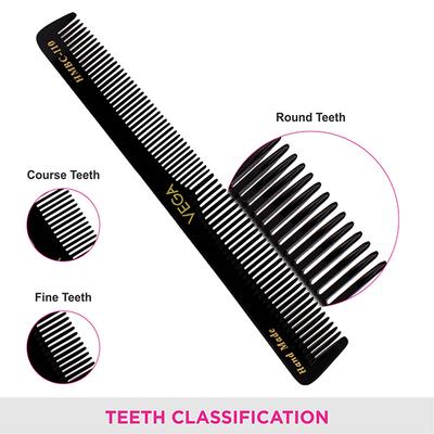 Vega General Grooming Hair Comb for Men and Women, Black (VC2HMBC-110) 2's - Hair Combs