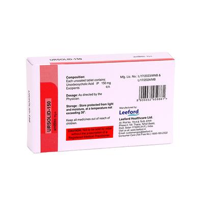 Ursolid 150mg Tablet 10'S - Cholelithiasis/Gall Stones