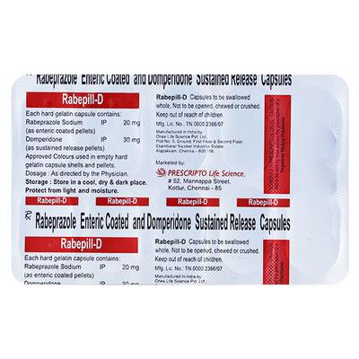 RABEPILL D Capsule 10's - Ulcer/Reflux/Flatulence-Aaa