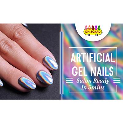 Handmade Press On Gel Nails - Holographic Black 50 gm - Nail Polish