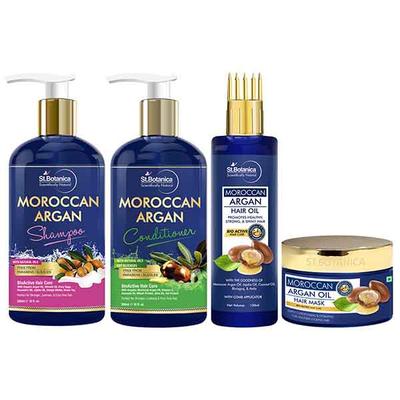 St.Botanica Shampoo 300 ml + Conditioner 300 ml + Hair Mask 200 ml + Hair Oil 150 ml - Moroccan Argan - Shampoos