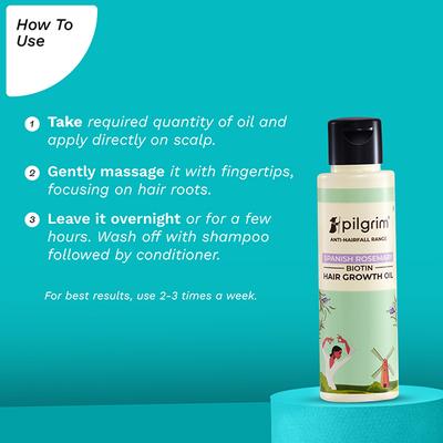 Pilgrim Spanish Rosemary & Biotin Hair Growth Oil to Controls Hair Fall & Strengthens Hair 100 ml - Hair Oils